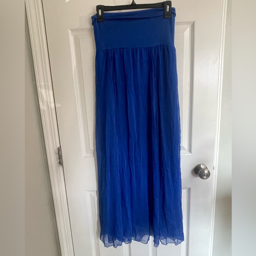 Max & Mia Royal Blue Double Layered A-Line Skirt Size Medium